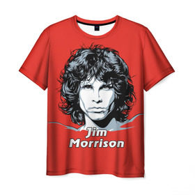 Мужская футболка 3D с принтом Jim Morrison в Екатеринбурге, 100% полиэфир | прямой крой, круглый вырез горловины, длина до линии бедер | the doors | автор песен | вокалист | джим моррисон | звезда | музыка | певец | поэт | рок | рок музыка | фронтмен