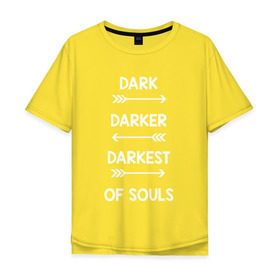 Мужская футболка хлопок Oversize с принтом Darker в Екатеринбурге, 100% хлопок | свободный крой, круглый ворот, “спинка” длиннее передней части | dark souls | dark souls 3