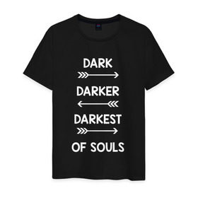Мужская футболка хлопок с принтом Darker в Екатеринбурге, 100% хлопок | прямой крой, круглый вырез горловины, длина до линии бедер, слегка спущенное плечо. | dark souls | dark souls 3