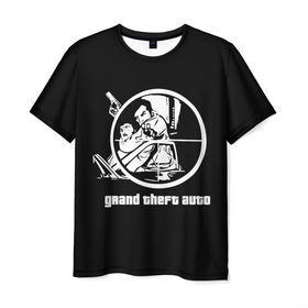 Мужская футболка 3D с принтом GTA 3 - Заложник в Екатеринбурге, 100% полиэфир | прямой крой, круглый вырез горловины, длина до линии бедер | Тематика изображения на принте: 3 | claude | grand theft auto | gta | gta 3 | gta iii | гта