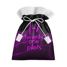 Подарочный 3D мешок с принтом twenty one pilots neon music в Екатеринбурге, 100% полиэстер | Размер: 29*39 см | группа | инди поп | синти поп