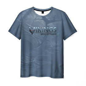 Мужская футболка 3D с принтом Vikings в Екатеринбурге, 100% полиэфир | прямой крой, круглый вырез горловины, длина до линии бедер | midgard | viking | wolves | викинги | воин | волк | игра