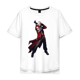 Мужская футболка хлопок Oversize с принтом Devil May Cry в Екатеринбурге, 100% хлопок | свободный крой, круглый ворот, “спинка” длиннее передней части | dante | devilmaycry | данте