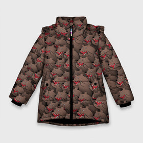 Зимняя куртка для девочек 3D с принтом Медведи мемы в Екатеринбурге, ткань верха — 100% полиэстер; подклад — 100% полиэстер, утеплитель — 100% полиэстер. | длина ниже бедра, удлиненная спинка, воротник стойка и отстегивающийся капюшон. Есть боковые карманы с листочкой на кнопках, утяжки по низу изделия и внутренний карман на молнии. 

Предусмотрены светоотражающий принт на спинке, радужный светоотражающий элемент на пуллере молнии и на резинке для утяжки. | из кустов | комикс | коричневый | медведь | мем | мишки | паттерн | толпа