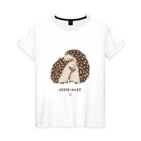 Женская футболка хлопок с принтом ёжик в Екатеринбурге, 100% хлопок | прямой крой, круглый вырез горловины, длина до линии бедер, слегка спущенное плечо | ёж | ежики | любовь