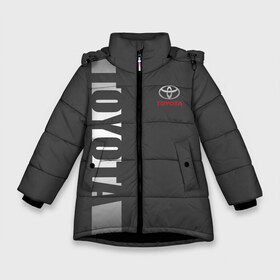 Зимняя куртка для девочек 3D с принтом TOYOTA SPORT в Екатеринбурге, ткань верха — 100% полиэстер; подклад — 100% полиэстер, утеплитель — 100% полиэстер. | длина ниже бедра, удлиненная спинка, воротник стойка и отстегивающийся капюшон. Есть боковые карманы с листочкой на кнопках, утяжки по низу изделия и внутренний карман на молнии. 

Предусмотрены светоотражающий принт на спинке, радужный светоотражающий элемент на пуллере молнии и на резинке для утяжки. | auto | sport | toyota | авто | автомобиль | автомобильные | бренд | марка | машины | спорт | тойота