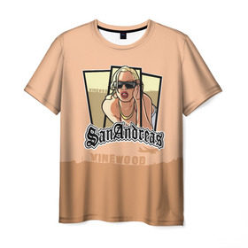 Мужская футболка 3D с принтом GTA SA - Betina в Екатеринбурге, 100% полиэфир | прямой крой, круглый вырез горловины, длина до линии бедер | carl johnson | grand theft auto | gta | los santos | sa | san andreas | гта
