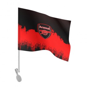 Флаг для автомобиля с принтом FC Arsenal Original uniform в Екатеринбурге, 100% полиэстер | Размер: 30*21 см | football | soccer | арсенал