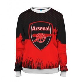 Женский свитшот 3D с принтом FC Arsenal Original uniform в Екатеринбурге, 100% полиэстер с мягким внутренним слоем | круглый вырез горловины, мягкая резинка на манжетах и поясе, свободная посадка по фигуре | Тематика изображения на принте: football | soccer | арсенал