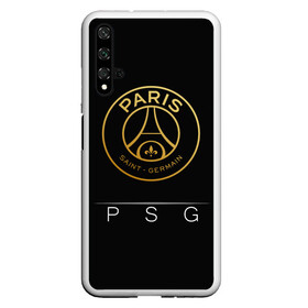 Чехол для Honor 20 с принтом PSG Gold в Екатеринбурге, Силикон | Область печати: задняя сторона чехла, без боковых панелей | Тематика изображения на принте: champions | france | germain | gold | league | neymar | paris | psg | saint | лига | псж | франция | чемпионов