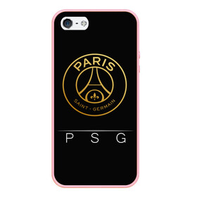 Чехол для iPhone 5/5S матовый с принтом PSG Gold в Екатеринбурге, Силикон | Область печати: задняя сторона чехла, без боковых панелей | champions | france | germain | gold | league | neymar | paris | psg | saint | лига | псж | франция | чемпионов