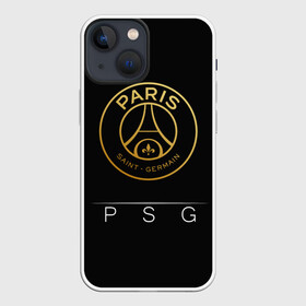 Чехол для iPhone 13 mini с принтом PSG Gold в Екатеринбурге,  |  | champions | france | germain | gold | league | neymar | paris | psg | saint | лига | псж | франция | чемпионов