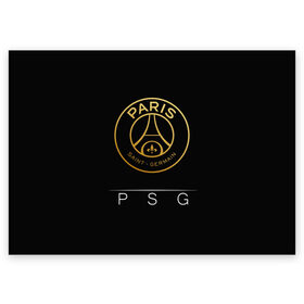 Поздравительная открытка с принтом PSG Gold в Екатеринбурге, 100% бумага | плотность бумаги 280 г/м2, матовая, на обратной стороне линовка и место для марки
 | champions | france | germain | gold | league | neymar | paris | psg | saint | лига | псж | франция | чемпионов