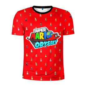 Мужская футболка 3D спортивная с принтом Super Mario Odyssey в Екатеринбурге, 100% полиэстер с улучшенными характеристиками | приталенный силуэт, круглая горловина, широкие плечи, сужается к линии бедра | nintendo | марио | нинтендо