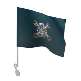 Флаг для автомобиля с принтом Metal skull в Екатеринбурге, 100% полиэстер | Размер: 30*21 см | heavy metal | rock | skull | авто | байк | байкер | металл | мотоцикл | рок | череп