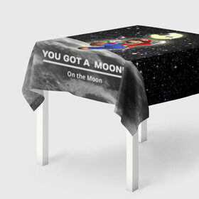 Скатерть 3D с принтом You got a moon в Екатеринбурге, 100% полиэстер (ткань не мнется и не растягивается) | Размер: 150*150 см | Тематика изображения на принте: 