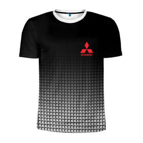 Мужская футболка 3D спортивная с принтом MITSUBISHI SPORT в Екатеринбурге, 100% полиэстер с улучшенными характеристиками | приталенный силуэт, круглая горловина, широкие плечи, сужается к линии бедра |  машина | марка | митсубиси