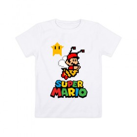 Детская футболка хлопок с принтом Bee Mario в Екатеринбурге, 100% хлопок | круглый вырез горловины, полуприлегающий силуэт, длина до линии бедер | nintendo | марио | нинтендо