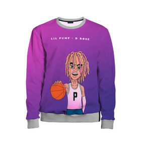 Детский свитшот 3D с принтом Lil Pump D Rose в Екатеринбурге, 100% полиэстер | свободная посадка, прямой крой, мягкая тканевая резинка на рукавах и понизу свитшота | hip hop | hiphop | lil pump | mc | rap | газзи гарсия | зачитал | клауд | клауд рэп | лил памп | лили | мс | памп | реп | репер | речитатив | рэп | рэпер | трэп | хип | хип хоп | хипхоп | хоп