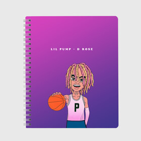 Тетрадь с принтом Lil Pump D Rose в Екатеринбурге, 100% бумага | 48 листов, плотность листов — 60 г/м2, плотность картонной обложки — 250 г/м2. Листы скреплены сбоку удобной пружинной спиралью. Уголки страниц и обложки скругленные. Цвет линий — светло-серый
 | Тематика изображения на принте: hip hop | hiphop | lil pump | mc | rap | газзи гарсия | зачитал | клауд | клауд рэп | лил памп | лили | мс | памп | реп | репер | речитатив | рэп | рэпер | трэп | хип | хип хоп | хипхоп | хоп