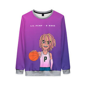 Женский свитшот 3D с принтом Lil Pump D Rose в Екатеринбурге, 100% полиэстер с мягким внутренним слоем | круглый вырез горловины, мягкая резинка на манжетах и поясе, свободная посадка по фигуре | hip hop | hiphop | lil pump | mc | rap | газзи гарсия | зачитал | клауд | клауд рэп | лил памп | лили | мс | памп | реп | репер | речитатив | рэп | рэпер | трэп | хип | хип хоп | хипхоп | хоп