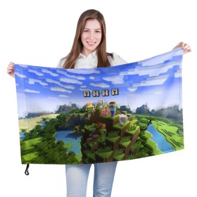 Флаг 3D с принтом Анна - Minecraft в Екатеринбурге, 100% полиэстер | плотность ткани — 95 г/м2, размер — 67 х 109 см. Принт наносится с одной стороны | анка | анюта | аня | майнкрафт