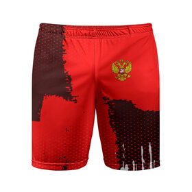 Мужские шорты 3D спортивные с принтом RUSSIA SPORT RED в Екатеринбурге,  |  | 