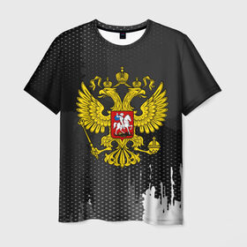 Мужская футболка 3D с принтом RUSSIA COLLECTION BLACK 2018 в Екатеринбурге, 100% полиэфир | прямой крой, круглый вырез горловины, длина до линии бедер | Тематика изображения на принте: 