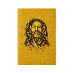 Обложка для паспорта матовая кожа с принтом bob marley в Екатеринбурге, натуральная матовая кожа | размер 19,3 х 13,7 см; прозрачные пластиковые крепления | гитарист | марли | музыкант | неста | регги | роберт