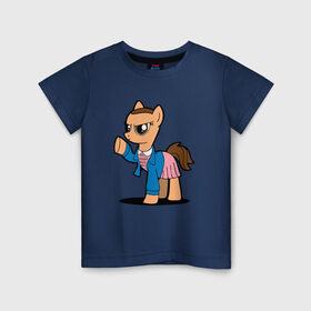 Детская футболка хлопок с принтом My Strange Pony в Екатеринбурге, 100% хлопок | круглый вырез горловины, полуприлегающий силуэт, длина до линии бедер | my little pony | stranger things | дружба | мой маленький пони | очень странные дела