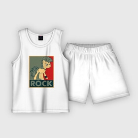 Детская пижама с шортами хлопок с принтом Rock в Екатеринбурге,  |  | my little pony | rock | дружба | мой маленький пони | рок