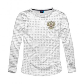 Женский лонгслив 3D с принтом Russia away WC 2018 в Екатеринбурге, 100% полиэстер | длинные рукава, круглый вырез горловины, полуприлегающий силуэт | 