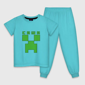 Детская пижама хлопок с принтом Саша - Minecraft в Екатеринбурге, 100% хлопок |  брюки и футболка прямого кроя, без карманов, на брюках мягкая резинка на поясе и по низу штанин
 | minecraft | александр | александра | добывать | игра | игрушка | имя | компьютерная | кубики | майкрафт | майн крафт | майнкрафт | пиксели | пиксель | ремесло | с именем | саня | саша | сашка | шахта