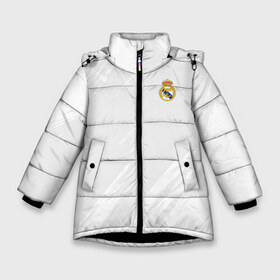 Зимняя куртка для девочек 3D с принтом Real Madrid 2018 Original в Екатеринбурге, ткань верха — 100% полиэстер; подклад — 100% полиэстер, утеплитель — 100% полиэстер. | длина ниже бедра, удлиненная спинка, воротник стойка и отстегивающийся капюшон. Есть боковые карманы с листочкой на кнопках, утяжки по низу изделия и внутренний карман на молнии. 

Предусмотрены светоотражающий принт на спинке, радужный светоотражающий элемент на пуллере молнии и на резинке для утяжки. | emirates | fc | real madrid | абстракция | реал мадрид | футбол | футбольный клуб | эмблема