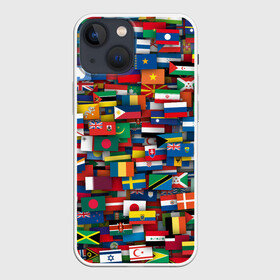 Чехол для iPhone 13 mini с принтом Флаги всех стран в Екатеринбурге,  |  | интернационал | мир | паттерн | флаг