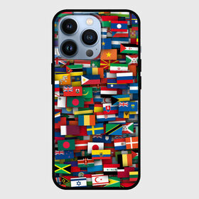 Чехол для iPhone 13 Pro с принтом Флаги всех стран в Екатеринбурге,  |  | Тематика изображения на принте: интернационал | мир | паттерн | флаг