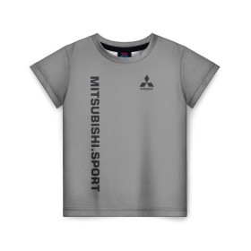 Детская футболка 3D с принтом MITSUBISHI SPORT в Екатеринбурге, 100% гипоаллергенный полиэфир | прямой крой, круглый вырез горловины, длина до линии бедер, чуть спущенное плечо, ткань немного тянется | Тематика изображения на принте:  машина | марка | митсубиси