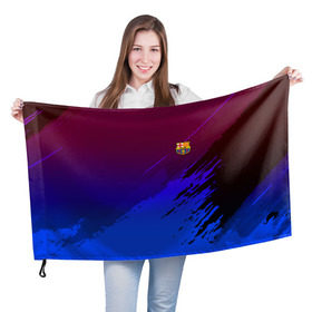 Флаг 3D с принтом FC Barcelona SPORT в Екатеринбурге, 100% полиэстер | плотность ткани — 95 г/м2, размер — 67 х 109 см. Принт наносится с одной стороны | football | soccer | разноцветный