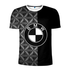 Мужская футболка 3D спортивная с принтом BMW motorsport в Екатеринбурге, 100% полиэстер с улучшенными характеристиками | приталенный силуэт, круглая горловина, широкие плечи, сужается к линии бедра | auto | automobile | bmw | car | автомобиль | бмв