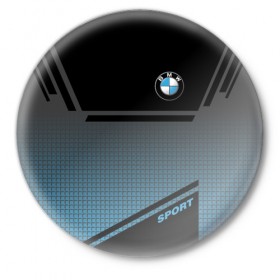 Значок с принтом BMW SPORT в Екатеринбурге,  металл | круглая форма, металлическая застежка в виде булавки | bmw | бмв | марка | машины