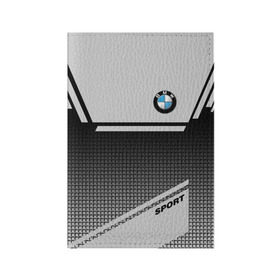 Обложка для паспорта матовая кожа с принтом BMW SPORT в Екатеринбурге, натуральная матовая кожа | размер 19,3 х 13,7 см; прозрачные пластиковые крепления | 