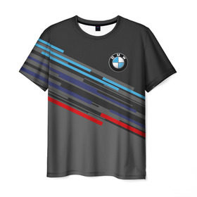 Мужская футболка 3D с принтом BMW BRAND COLOR в Екатеринбурге, 100% полиэфир | прямой крой, круглый вырез горловины, длина до линии бедер | Тематика изображения на принте: bmw | бмв | марка | машины