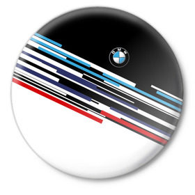 Значок с принтом BMW BRAND COLOR в Екатеринбурге,  металл | круглая форма, металлическая застежка в виде булавки | bmw | бмв | марка | машины