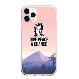 Чехол для iPhone 11 Pro матовый с принтом Give Peace a Chance в Екатеринбурге, Силикон |  | битлз | горы | джон леннон | ленон | мир | песня | цитаты | шанс
