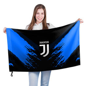 Флаг 3D с принтом JUVENTUS SPORT в Екатеринбурге, 100% полиэстер | плотность ткани — 95 г/м2, размер — 67 х 109 см. Принт наносится с одной стороны | football | soccer | ювентус