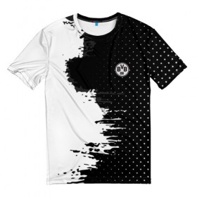 Мужская футболка 3D с принтом Borussia uniform black 2018 в Екатеринбурге, 100% полиэфир | прямой крой, круглый вырез горловины, длина до линии бедер | Тематика изображения на принте: football | soccer | боруссия