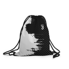 Рюкзак-мешок 3D с принтом Juventus uniform black 2018 в Екатеринбурге, 100% полиэстер | плотность ткани — 200 г/м2, размер — 35 х 45 см; лямки — толстые шнурки, застежка на шнуровке, без карманов и подкладки | football | soccer | ювентус