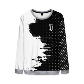 Мужской свитшот 3D с принтом Juventus uniform black 2018 в Екатеринбурге, 100% полиэстер с мягким внутренним слоем | круглый вырез горловины, мягкая резинка на манжетах и поясе, свободная посадка по фигуре | football | soccer | ювентус