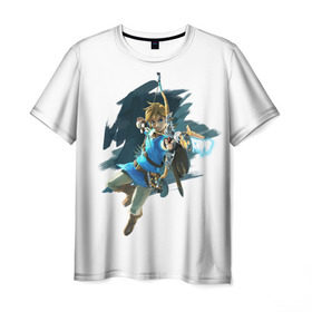Мужская футболка 3D с принтом The Legend of Zelda в Екатеринбурге, 100% полиэфир | прямой крой, круглый вырез горловины, длина до линии бедер | Тематика изображения на принте: воин | ганон | зельда | игра | легенда | линк | лук | оружие | приключения | рыцарь | стрела