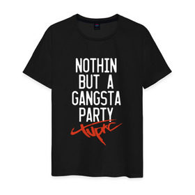 Мужская футболка хлопок с принтом Nothin but a gangsta party в Екатеринбурге, 100% хлопок | прямой крой, круглый вырез горловины, длина до линии бедер, слегка спущенное плечо. | Тематика изображения на принте: 